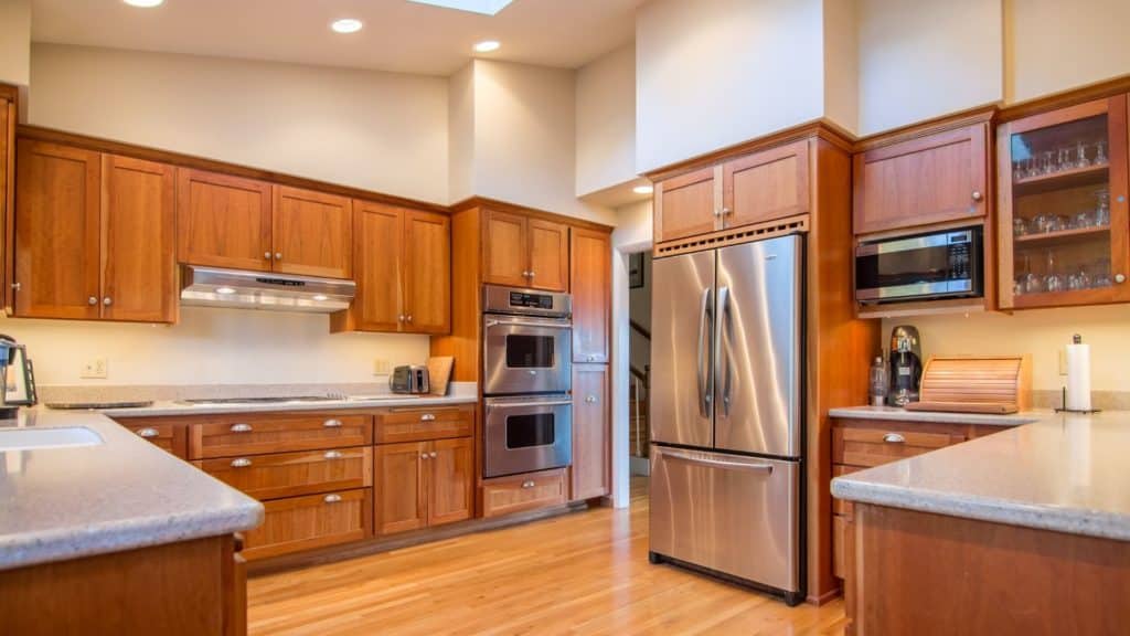 Traditional kitchen with maple cabinets