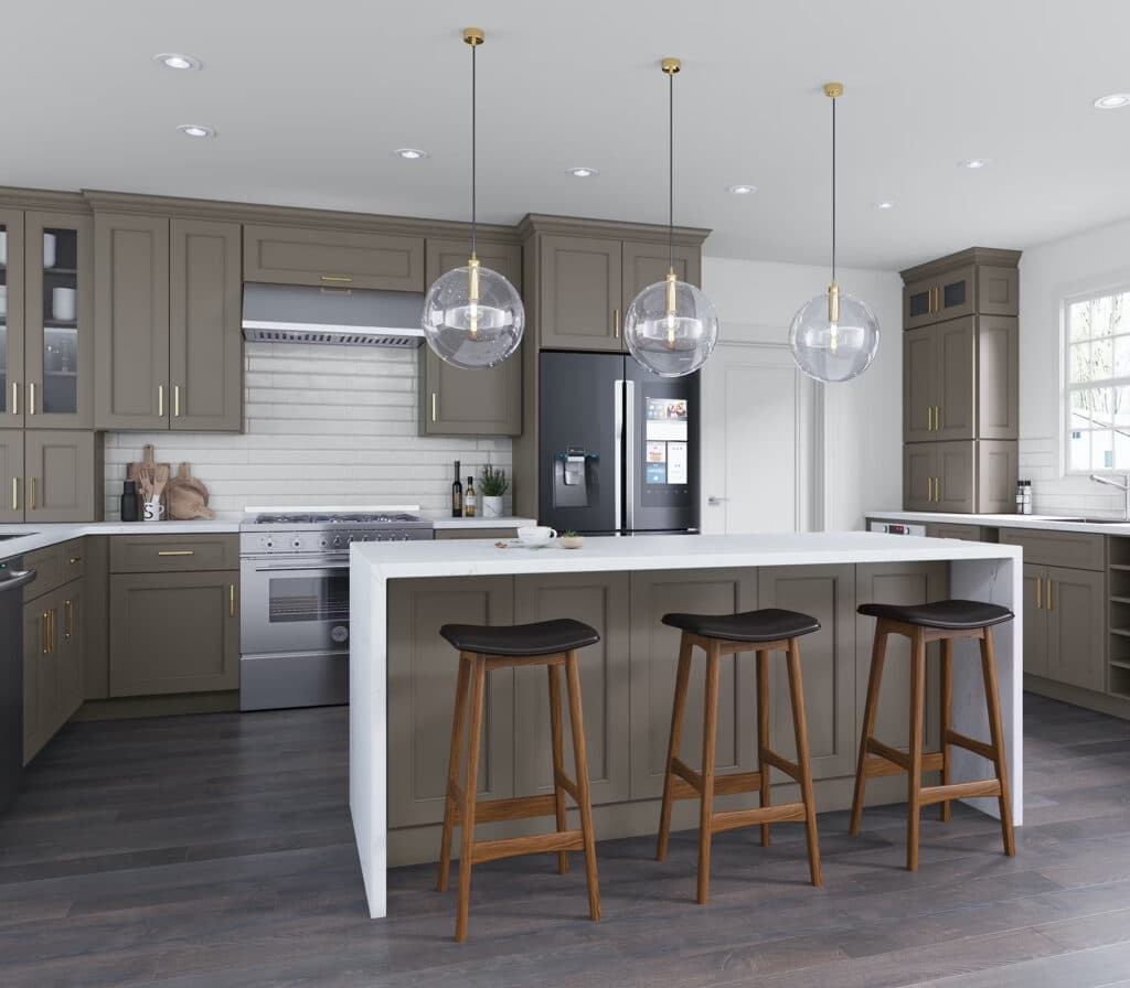 Elegant kitchen with fusion stone cabinets